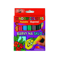 Set od 7 boja za staklo koje se gule, 10 ml po bočici, brend KOH-I-NOOR za kreativno ukrašavanje staklenih površina.