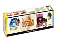 Set boja za tekstil INDIA 6x20ml u šarenim bočicama za kreativno oslikavanje tkanine.