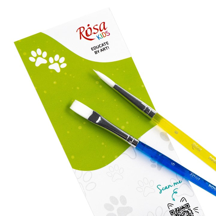 Set četkica ROSA Kids 2 kom sintetičke | okrugla br. 6, pljosnata br. 6 — slika 2