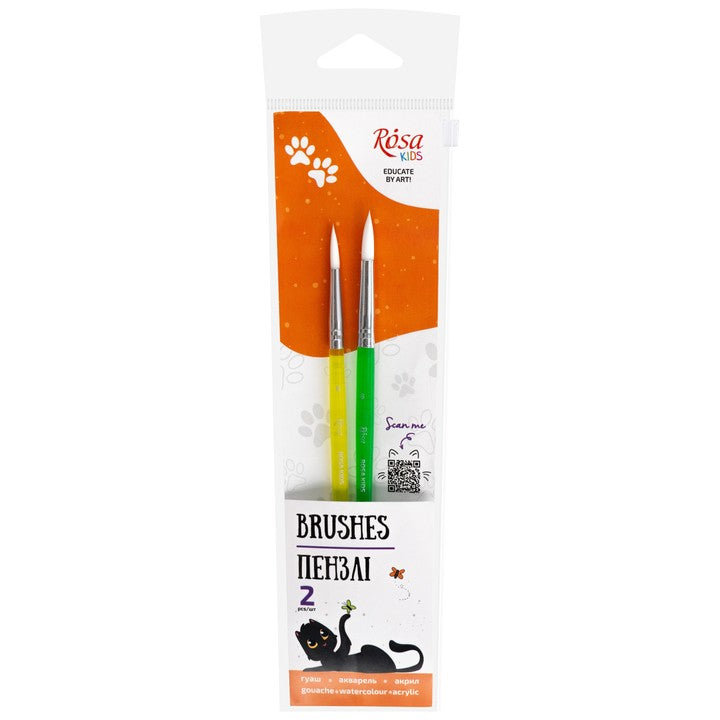Set četkica ROSA Kids 2 kom sintetičke | okrugle br. 6, 8 — slika 1