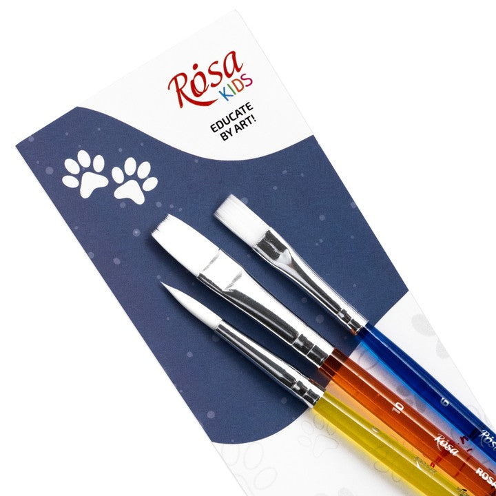 Set četkica ROSA Kids 3 kom sintetičkih | okrugla br. 6, ravna br. 6, 10 — slika 2