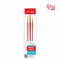 Set četkica ROSA Start 3 kom sintetičke | pljosnate br. 8, 12, okrugle br. 6 — slika 1