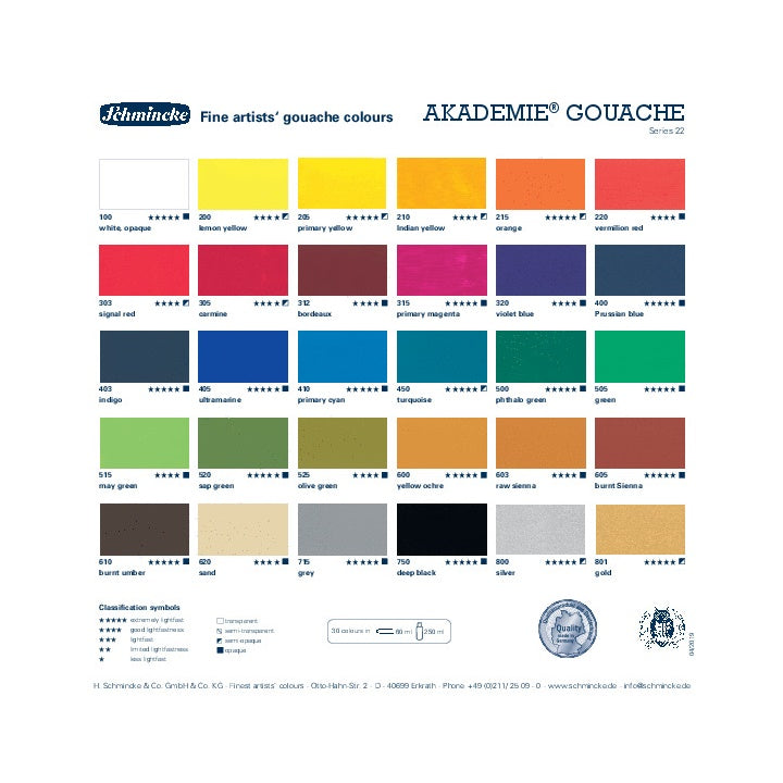 Set gvaš boja Schmincke AKADEMIE 10 x 60 ml — slika 2