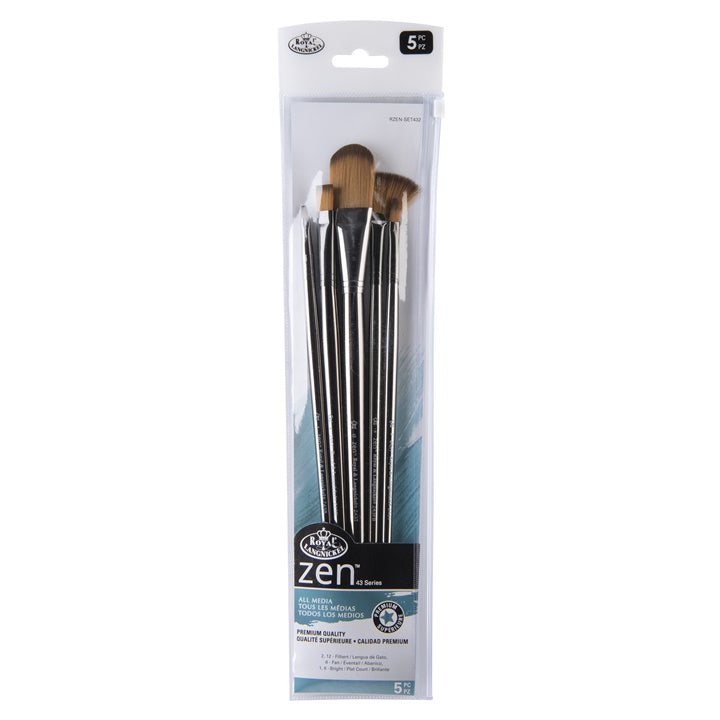 Set od 5 profesionalnih Royal and Langnickel Zen 43 kistova za slikanje u originalnom pakovanju.