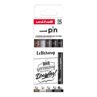 Set od pet uni-ball PIN linera različitih debljina za precizno crtanje i tehničko iscrtavanje.