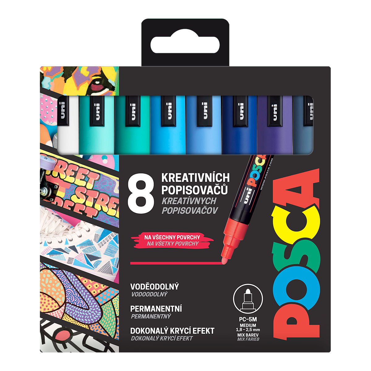 Set markera Posca PC-5M OCEAN, 1,8 – 2,5 mm – 8 kom.