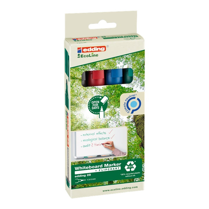 Set markera za bijelu ploču ECOLINE EDDING28 4 kom — slika 1