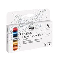Set metalik flomastera za porculan Hobby art Line 160°C  - 5 djelni