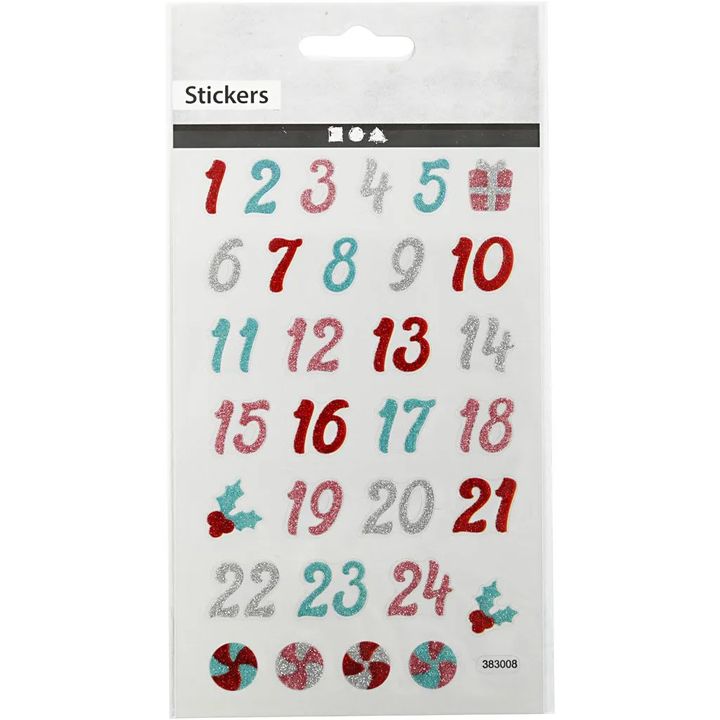 Set novogodišnjih naljepnica 31 kom | Advent kalendar — slika 1