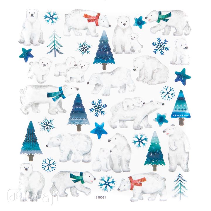 Set novogodišnjih naljepnica 38 kom | Polarni medvjedi — slika 2