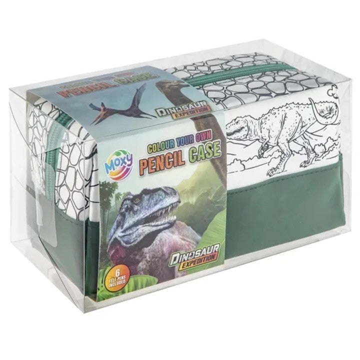Set olovaka sa motivima dinosaurusa i šarenih flomastera za crtanje i kreativno izražavanje.