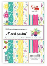 Set papira za scrapbooking Floral garden dimenzija 21 x 29.7 cm sa cvjetnim motivima