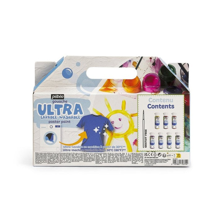 Kreativni set Pebeo ULTRA plakatnih boja, sedam visokokvalitetnih boja od 60 ml za školu i hobi.