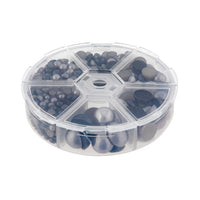 Set plastičnih perli | sivo crne