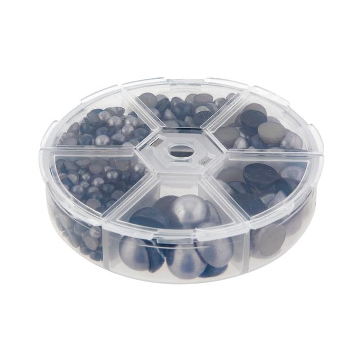 Set plastičnih perli | sivo crne