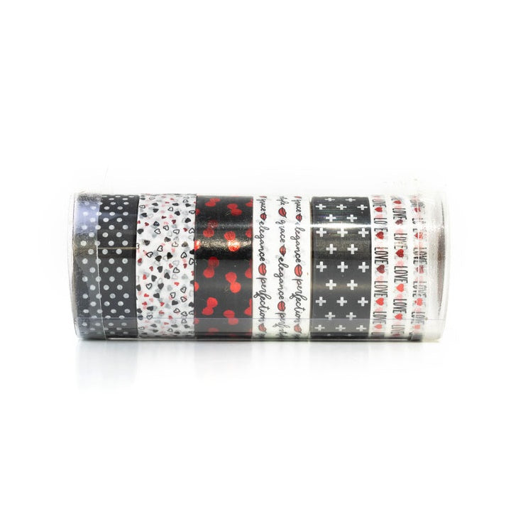 Set samoljepljivih Washi traka 6 x 2.5 m  - izaberite vrstu - crna