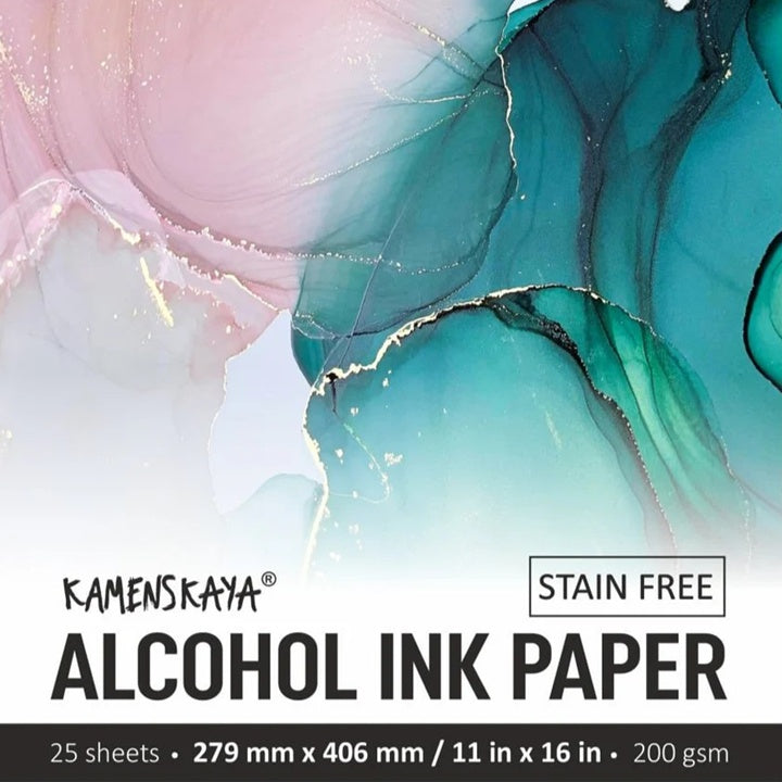Krupni plan teksture KAMENSKAYA sintetičkog papira pogodnog za precizno slikanje alkoholnim tintama