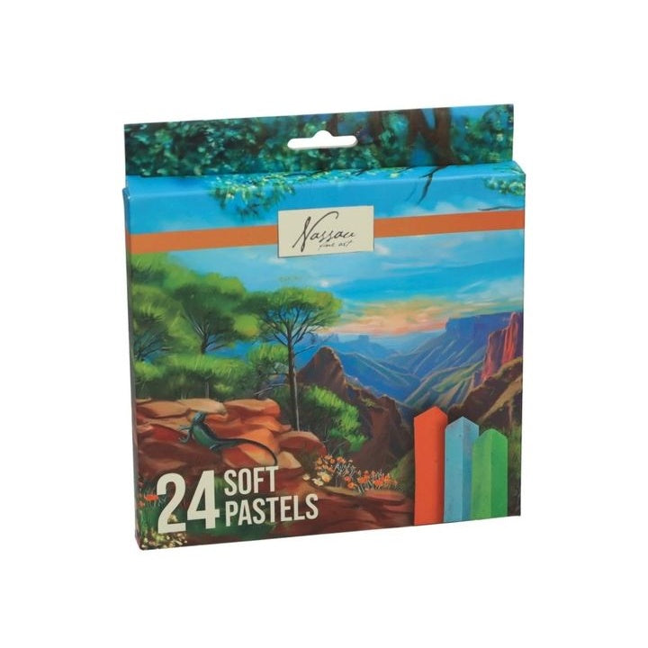 Set suhih pastela Nassau od 24 komada u kutiji, idealno za crtanje i umjetničko izražavanje.