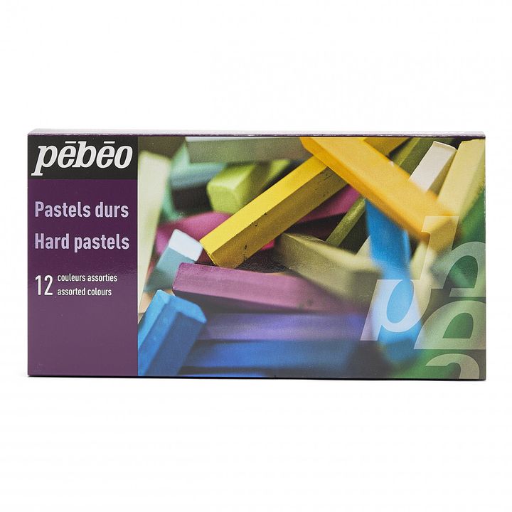 Set Pebeo suhih pastela od 12 komada u kartonskoj kutiji, idealno za crtanje i umjetničko izražavanje.