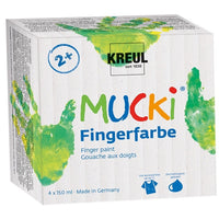 Set svjetlucavih boja za slikanje prstima MUCKI - KREUL set 4 x 150 ml