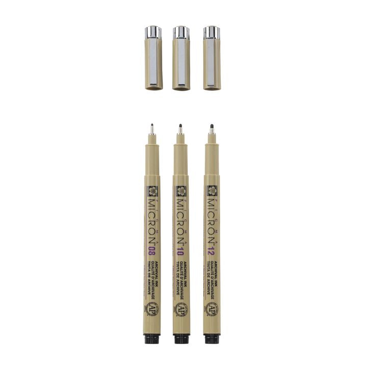 Set tehničkih olovaka SAKURA PIGMA MICRON set BROAD 3 kom — slika 2