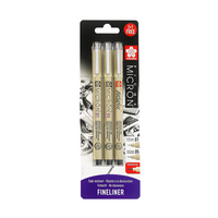 Set tehničkih pera Sakura Pigma Micron crna - 3 kom