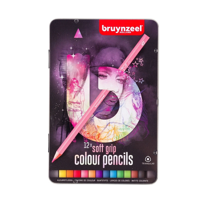 Set trokutnih bojica u metalnoj kutiji bruynzeel 12 kom - izaberi set — slika 3