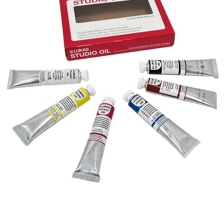 Detaljan prikaz tuba LUKAS Studio uljanih boja iz seta od 6x20 ml.