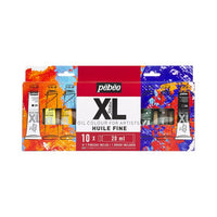 Set Pebeo STUDIO XL uljanih boja sa 10 tuba od 20 ml i kistom u originalnom pakovanju.