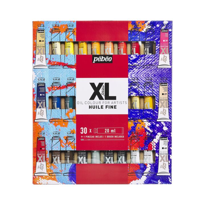 Set Pebeo STUDIO XL uljanih boja sa 30 tuba od 20 ml i jednim kistom u kutiji
