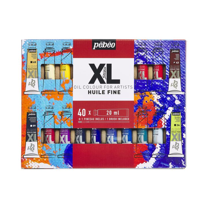 Set Pebeo Studio XL uljanih boja u kutiji, idealan za umjetnike i slikare.