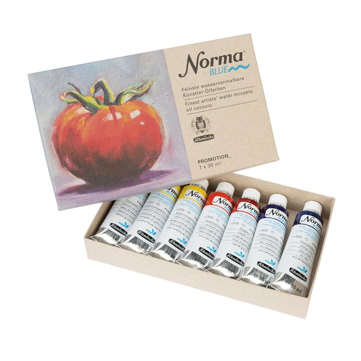 Set Schmincke Norma Blue uljanih boja sa sedam tuba od 35 ml u originalnom pakovanju
