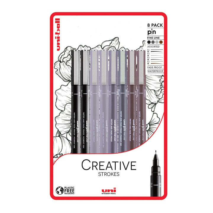Set UNI PIN fineliner markera Creative Strokes 8 kom — slika 1