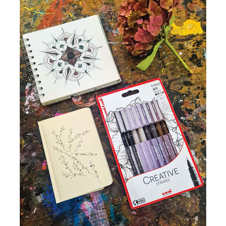 Set UNI PIN fineliner markera Creative Strokes 8 kom — slika 4