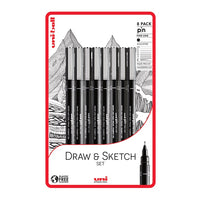 Set UNI PIN fineliner markera Draw and Sketch 8 kom — slika 1