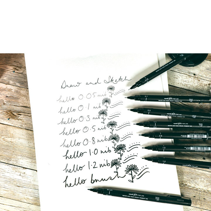 Set UNI PIN fineliner markera Draw and Sketch 8 kom — slika 3