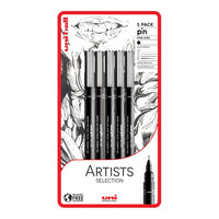 Set UNI PIN markera fineliner Artist Selection 5 kom — slika 1