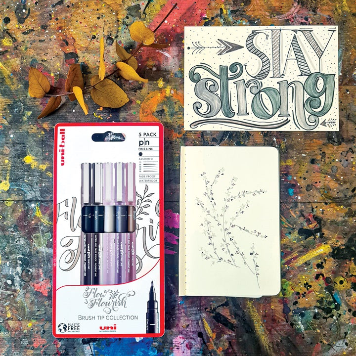 Set UNI PIN markera fineliner Flow and Flourish 5 kom — slika 4