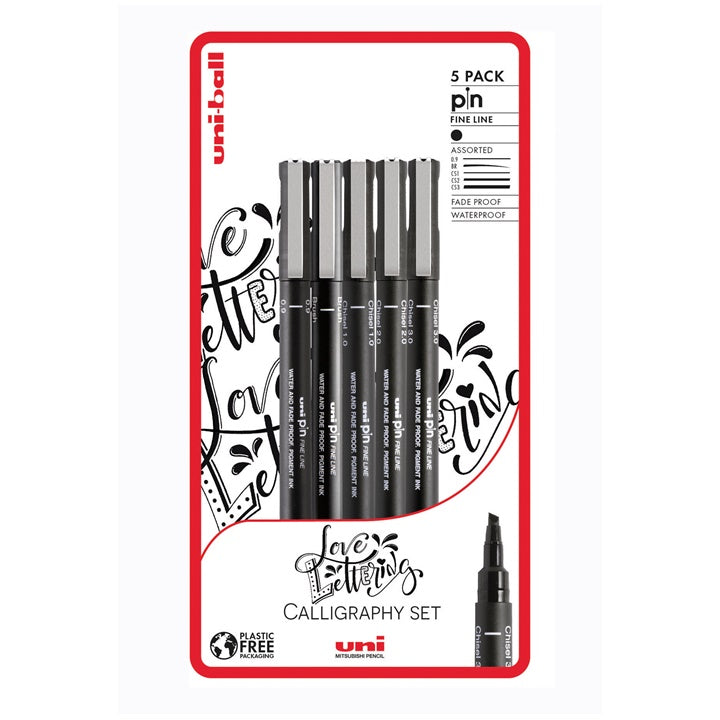 Set UNI PIN markera fineliner Love Lettering 5 kom — slika 1
