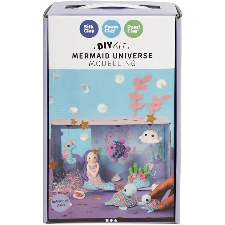 Set za modelovanje Sirena sa šarenim glinamolom i kalupima za kreativnu igru.