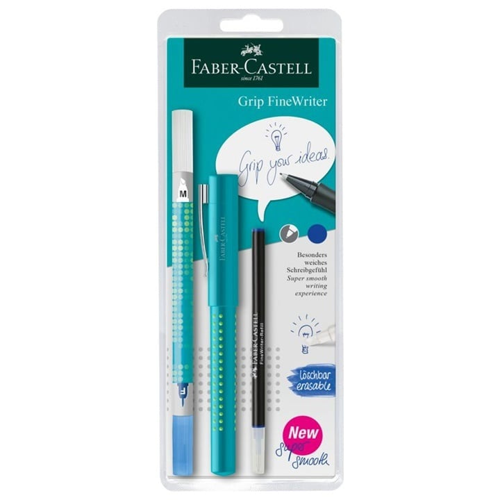 Faber-Castell Grip set za pisanje u elegantnoj tirkiznoj boji na bijeloj podlozi.
