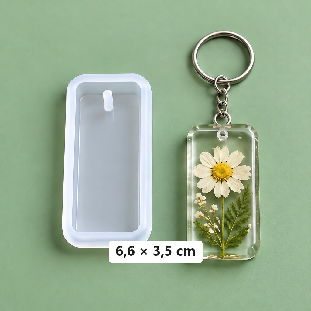 pravougaoni kalup 6,6 × 3,5 cm + 3 prstena za privjesak