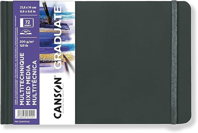 Skicenblok Canson Graduate Art Book Mix Media 200 g/m², 72 lista, 14 x 21,6 cm, tvrdi povez