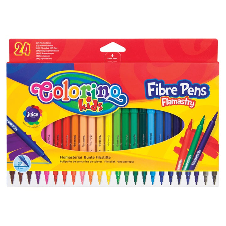 Pakovanje od 24 Colorino školska flomastera u raznim bojama za crtanje i bojenje.