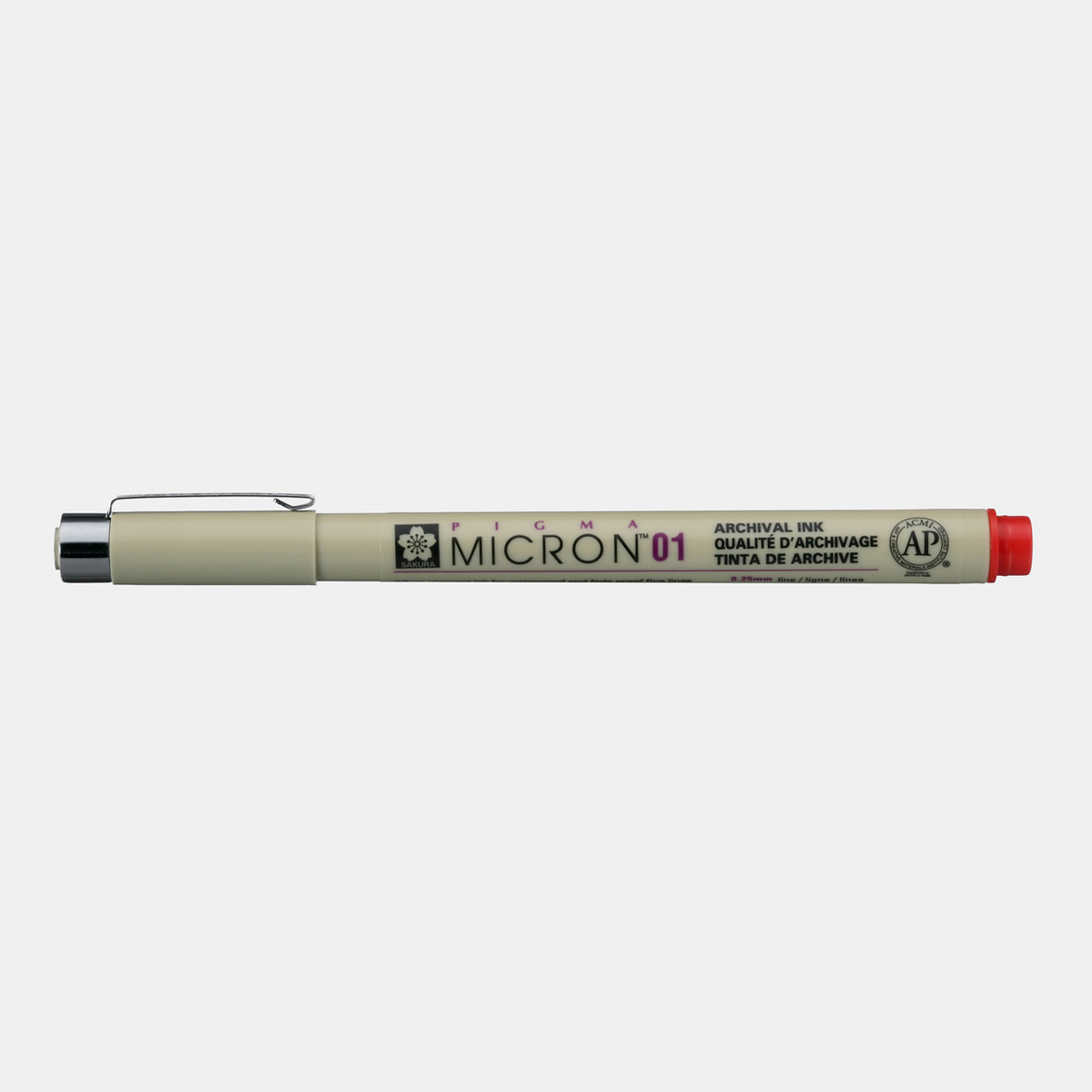 Flomaster za tehničko crtanje SAKURA Pigma Micron RED / izaberite debljinu – 01 0,25 mm