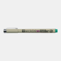 Flomaster za tehničko crtanje SAKURA Pigma Micron GREEN / izaberite debljinu – 005 0,20 mm