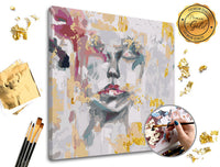 Slikanje po brojevima PREMIUM GOLD – Zaboravljena, set za kreativno slikanje sa detaljnim motivom žene.