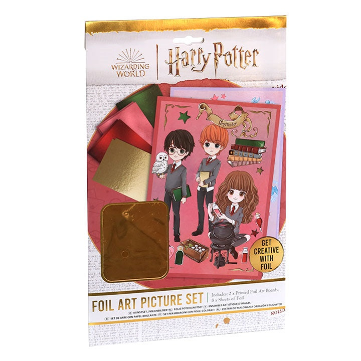 Kreativni set za izradu Harry Potter slika sa detaljima od zlatne folije.