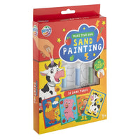 Set za slikanje pijeskom Farma sa četiri lista motiva i dvanaest vrećica šarenog pijeska za kreativnu igru.