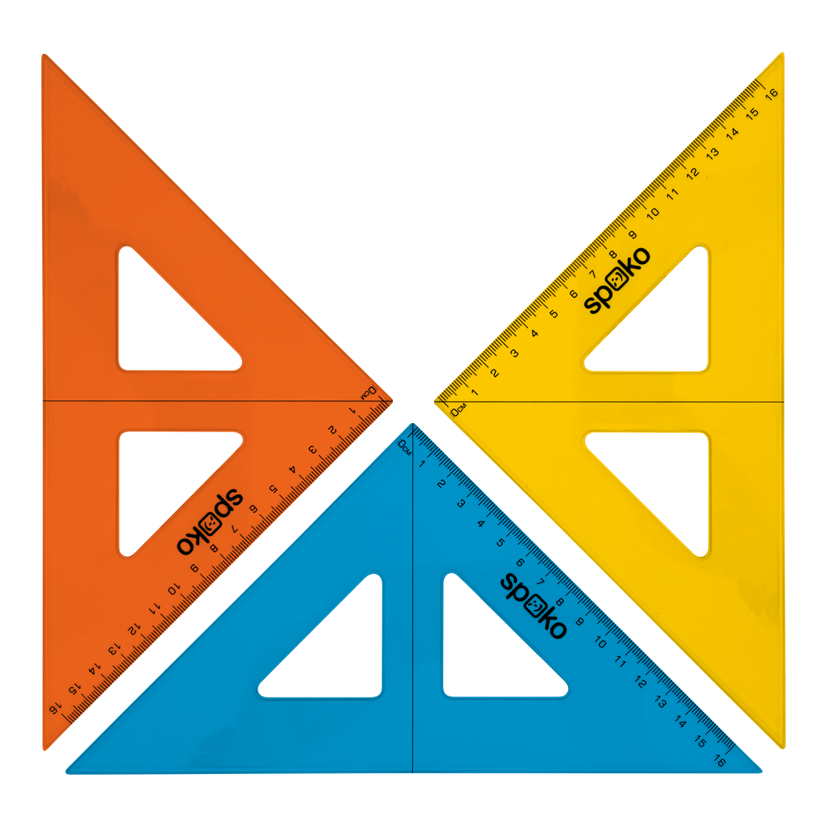 Spoko geometrijski trougao, 16 cm – miks boja